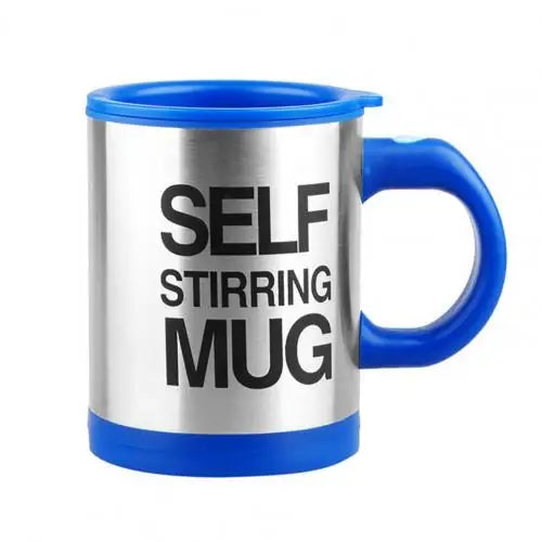 Stainless Steel Electric Self-Stirring Mug with Lid - 400ml Automatic Mixer for Coffee and Milk