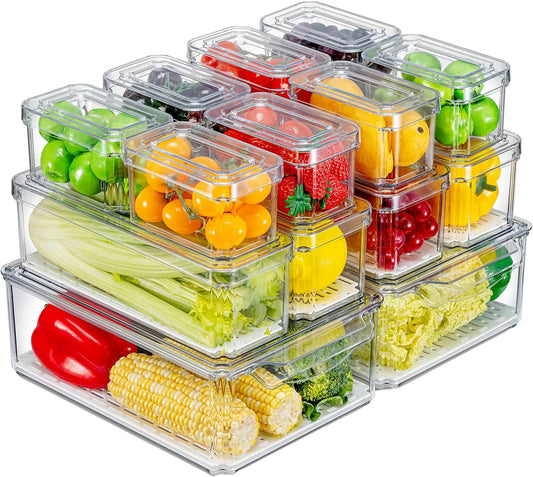 Stackable Fridge Organizer Bins